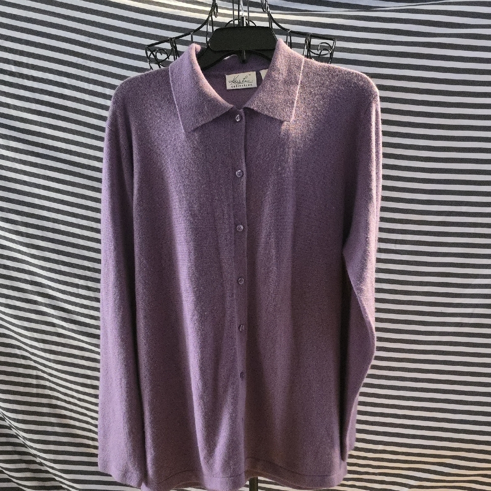 Kathie Lee Collection Lavender Cardigan Womens XL